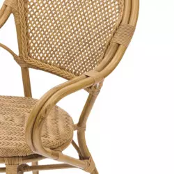 Fauteuil CHR extérieur assise et dossier en rotin synthétique tressé