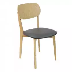 Chaise en bois rustique assise vinyle