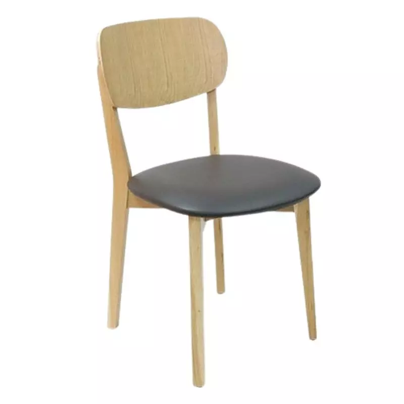 Chaise en bois rustique assise vinyle