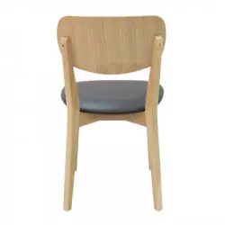 Chaise restauration professionnelle en bois de hêtre et vinyle gris foncé