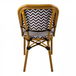 Chaise de terrasse café vue dos