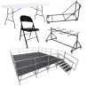 Lot de mobilier événementiel - table chaise chariot et podium Lot de mobilier événementiel - table chaise chariot et podium