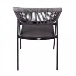 Chaise outdoor CHR textilène et cordage noir Chaise outdoor CHR textilène et cordage noir