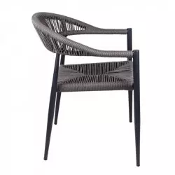 Fauteuil CHR pour terrasse cordage gris