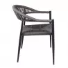 Fauteuil CHR pour terrasse cordage gris