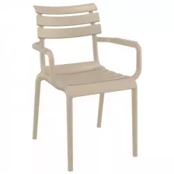 Fauteuil extérieur polypropylène taupe