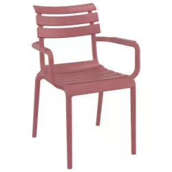 Fauteuil empilable polypro rouge