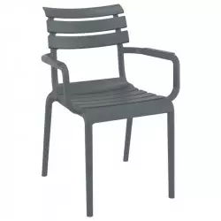 Fauteuil polypropylène gris
