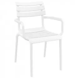 Fauteuil extérieur en polypropylène blanc