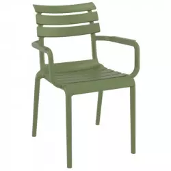 Fauteuil pour terrasse en polypro vert olive