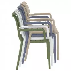 fauteuils de terrasse empilables divers coloris
