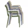 fauteuils de terrasse empilables divers coloris