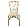 Chaise aluminium et rotin bicolore