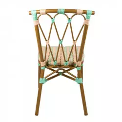 Chaise terrasse de café aluminium et rotin