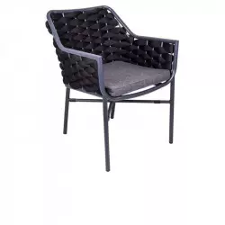 Fauteuil confort extérieur anthracite et gris foncé