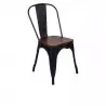 Chaise pour restaurant en bois chocolat et structure noire
