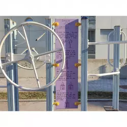 Mobilier fitness urbain avec roue pour les épaules Mobilier fitness urbain avec roue pour les épaules