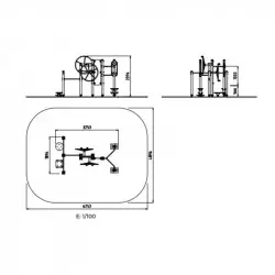Dimensions de la structure de fitness extérieur Dimensions de la structure de fitness extérieur