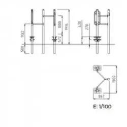 Dimensions de l'équipement sportif extérieur pour aînés