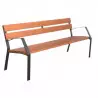Banc urbain 6 lames acier et bois exotique