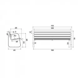 Dimensions du banc urbain