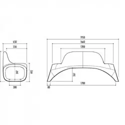 Dimensions du banc polyéthylène