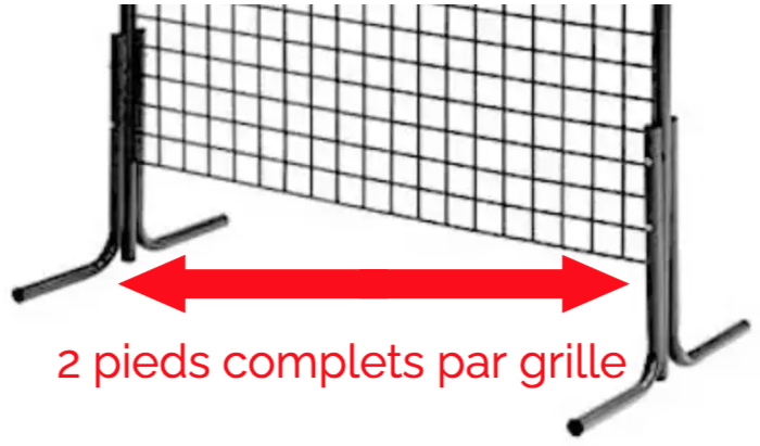 pieds pour grilles d'exposition