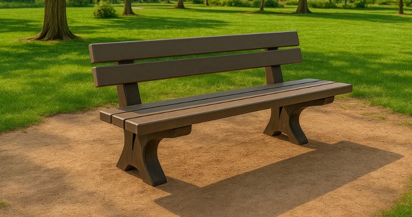 banc en plastique recyclé imitation bois