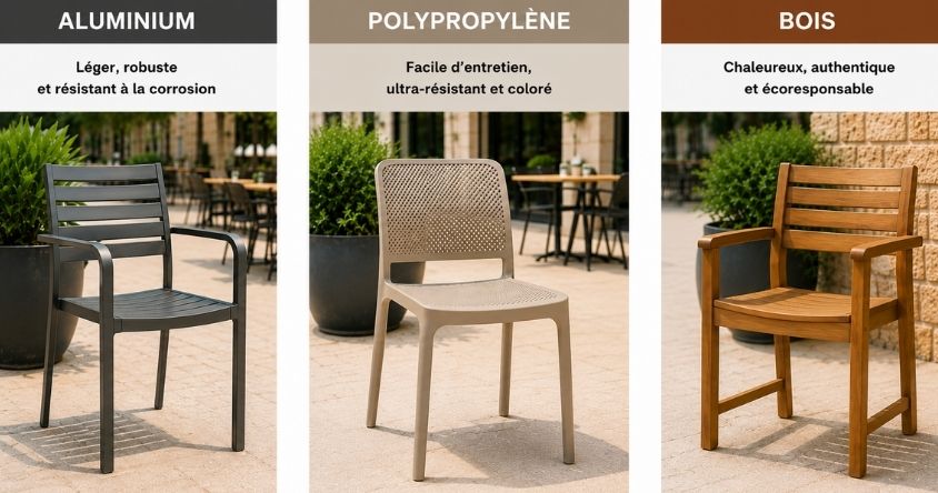 mobilier chr comparatif matériaux
