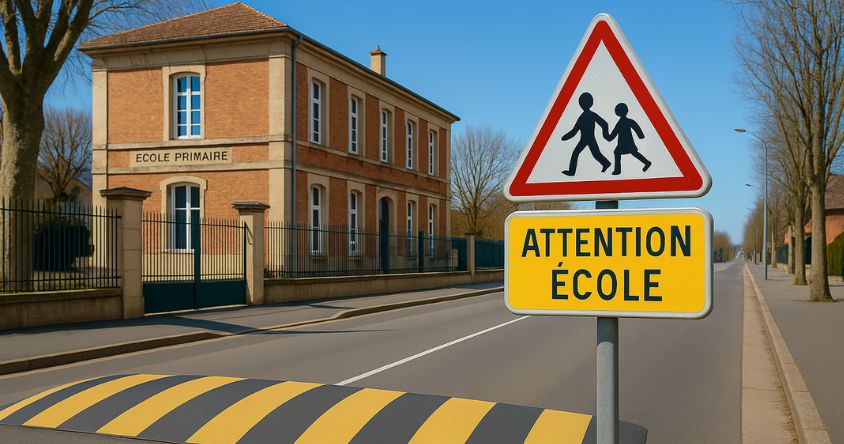 signalétique école devant établissement scolaire