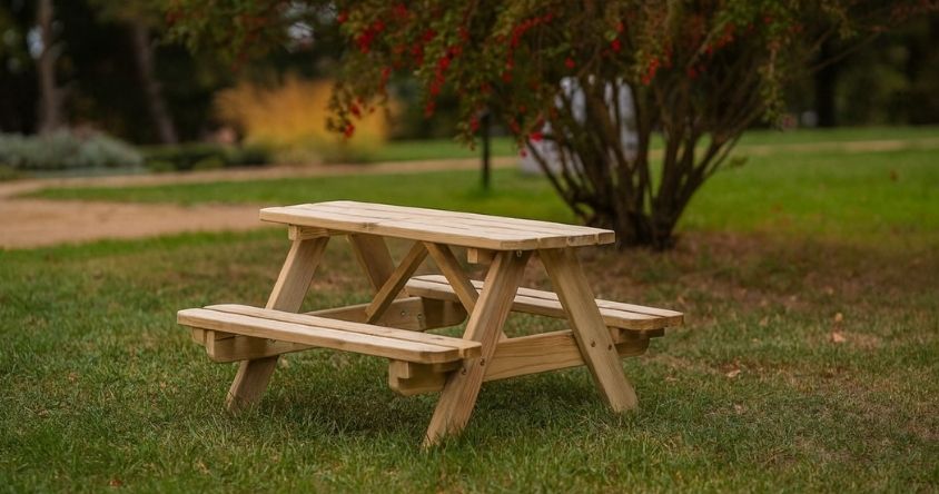 table pique nique en bois